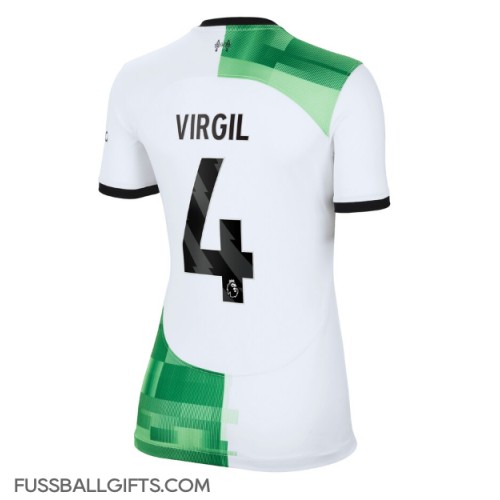 Liverpool Virgil van Dijk #4 Fußballbekleidung Auswärtstrikot Damen 2023-24 Kurzarm